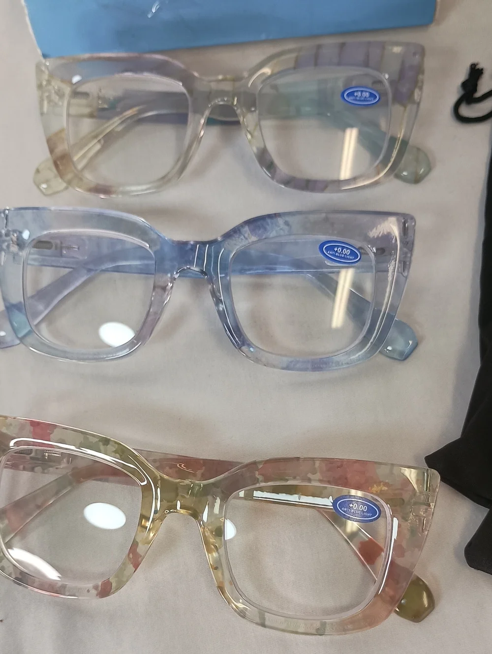 3-Piece Women’s Cat Eye Reading Glasses Blue Light Protection Eyewear